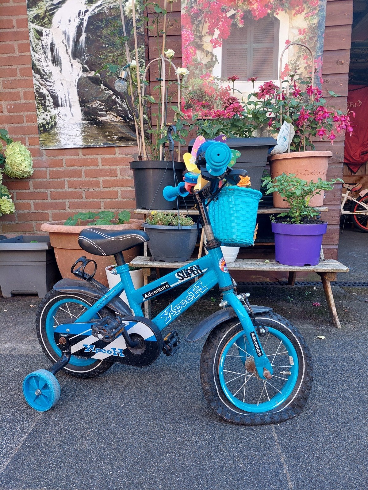 Kinderfiets Yipeeh blauw met zijwielen en Paw Patrol bel, Ophalen, Gebruikt, Yipeeh, Zijwieltjes
