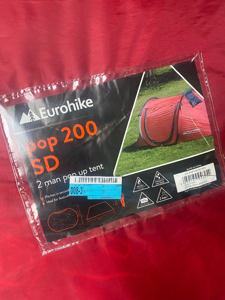 Rode en/of blauwe pop-up tent, Caravans en Kamperen, Tenten, Ophalen, Zo goed als nieuw, Tot en met 2