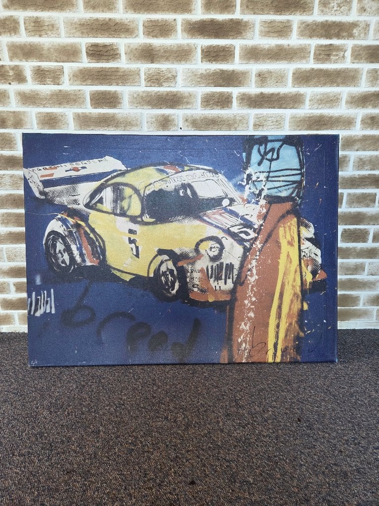 Groot canvas naar Herman Brood – Porsche 911 – Pop Art, Ophalen of Verzenden, Overige onderwerpen, Zeefdruk