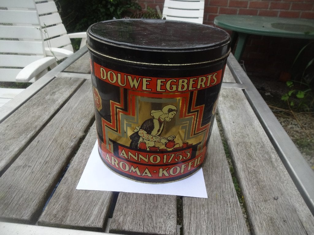 Antiek voorraad blik van douwe egberts, Ophalen, Gebruikt, Koffie, Douwe Egberts