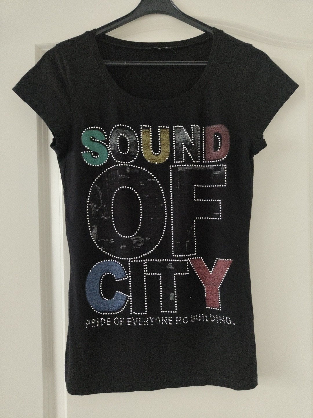 Sophia Perla zwart shirt mt s met gekleurde opdruk goede sta, Zwart, Ophalen of Verzenden, Zo goed als nieuw, Korte mouw
