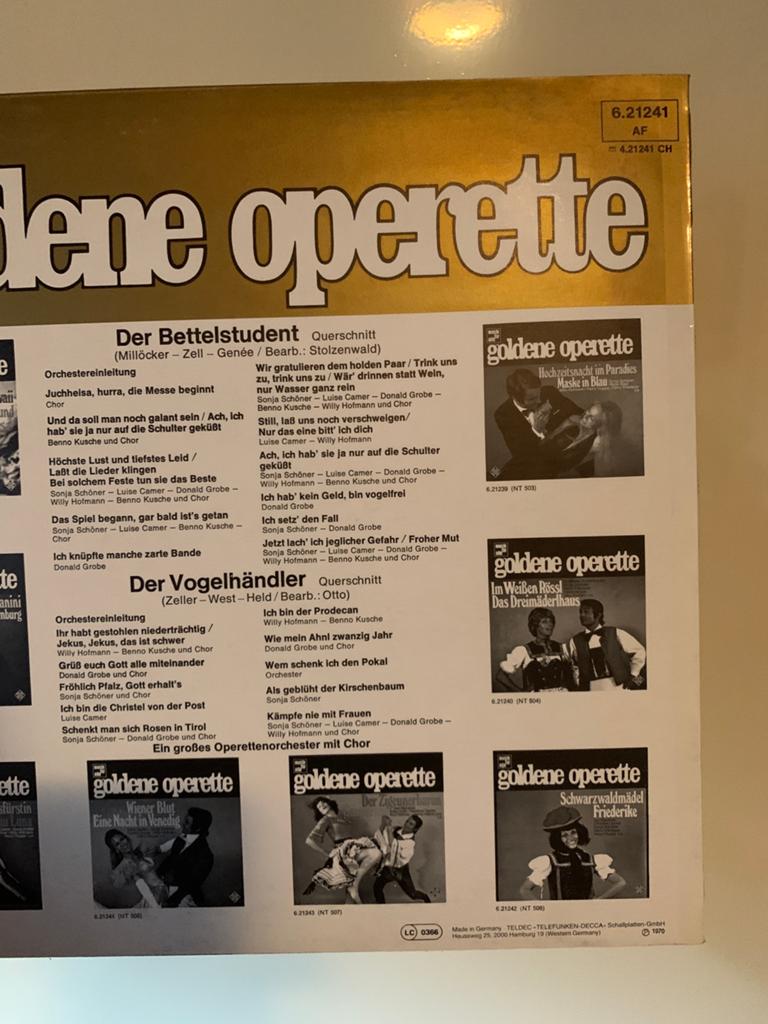 Goldene Operette: Der Bettelstudent & Der Vogelhändler LP, Cd's en Dvd's, Gebruikt, Opera of Operette, Modernisme tot heden, Ophalen of Verzenden