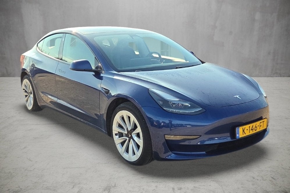 Tesla Model 3 Long Range AWD / FACELIFT WARMTEPOMP / 90% SoH, Automaat, Dealer onderhouden, Zwart, Blauw