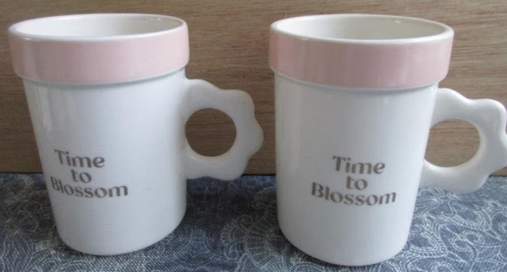 nieuw!!  hoge theemokken - Time to Blossem - 1,50 pst, Nieuw, Ophalen of Verzenden, Overige stijlen, Kop(pen) en/of Schotel(s)