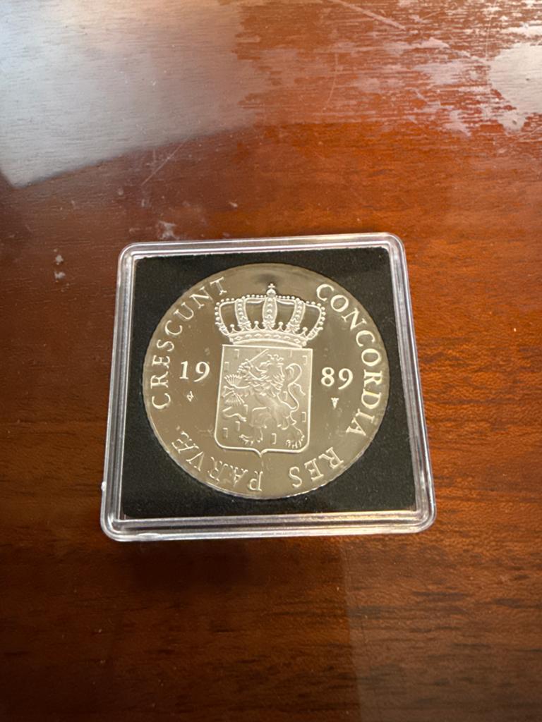 Zilveren Dukaat 1989 - Prov. Staten Utrecht 24,66gr Zilver, Verzenden, Koningin Beatrix, Zilver, Overige waardes