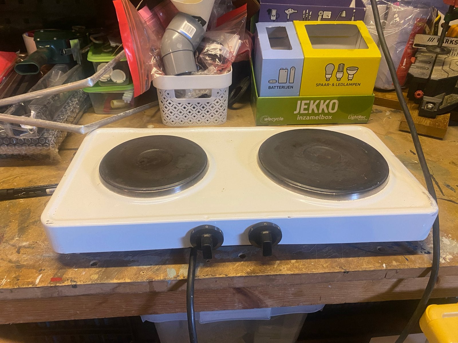 Elektrische kookplaat met 2 kookzones, Witgoed en Apparatuur, Ophalen, Gebruikt, Minder dan 85 cm, 3 kookzones of minder