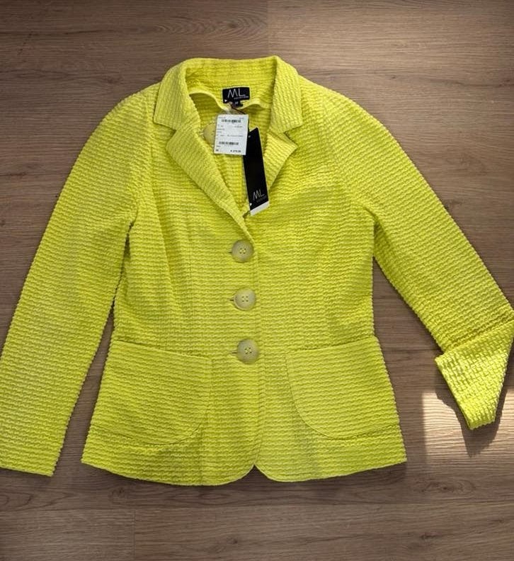 Nieuw ML collections jasje mt 38 valt iets kleiner, Maat 38/40 (M), Verzenden, Geel, Nieuw