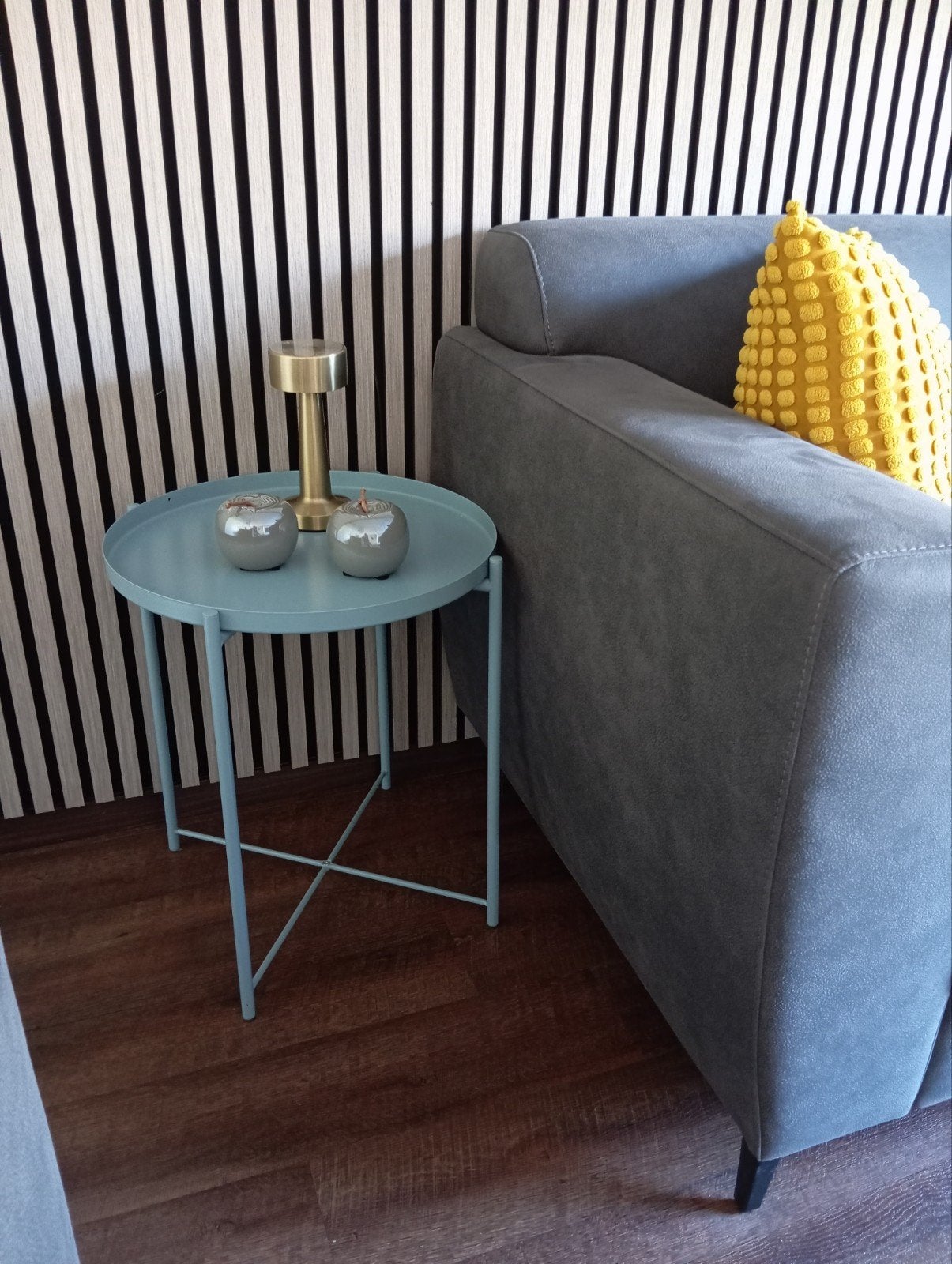 Ikea Gladom bijzettafel lichtblauw - Nieuwstaat, 45 tot 60 cm, Minder dan 55 cm, Metaal of Aluminium, Rond
