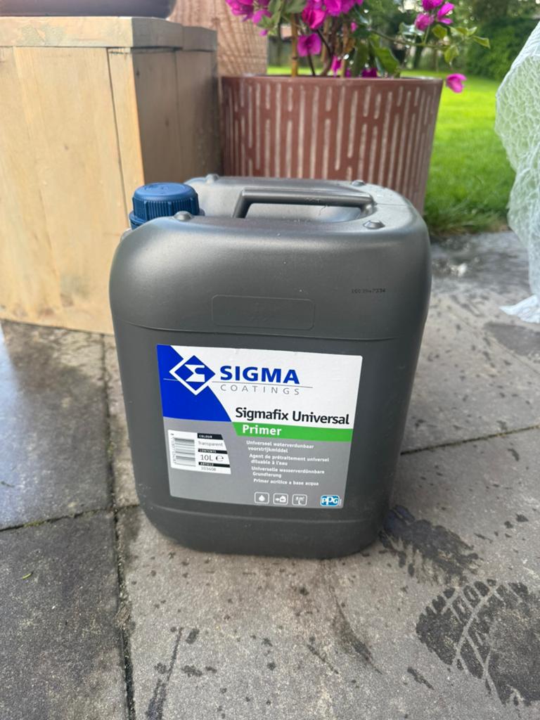 Sigmafix universal primer ong. 7 liter, 5 tot 10 liter, Ophalen, Nieuw, Wit