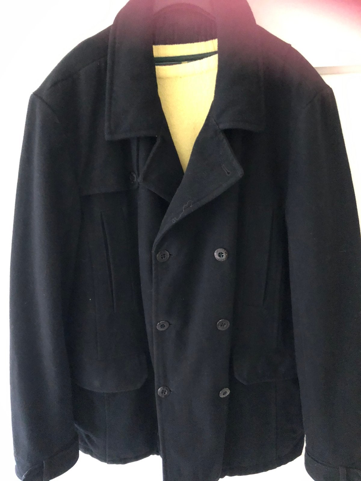 Te koop: wollen jas, G-star, zwart, XL, Ophalen of Verzenden, Zo goed als nieuw, Maat 56/58 (XL), Zwart