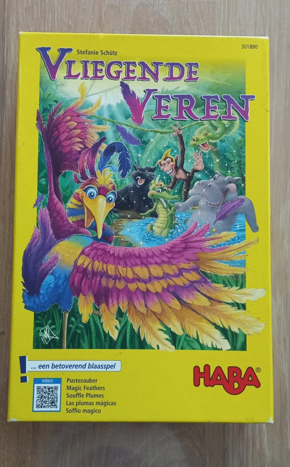 HABA Vliegende Veren - Betoverend Blaasspel, Ophalen of Verzenden, Gebruikt, HABA