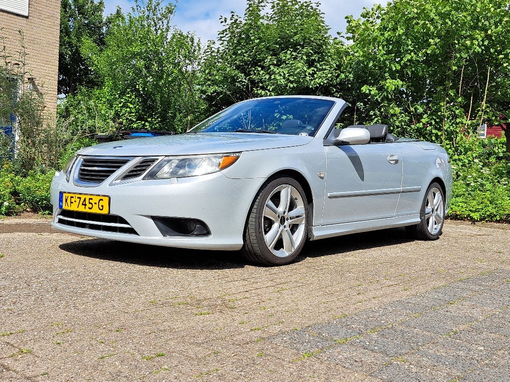 Te Koop: Saab cabrio, 2.0L aero turbo automaat, Auto's, Saab, Zwart, 4 cilinders, Cabriolet, Leder