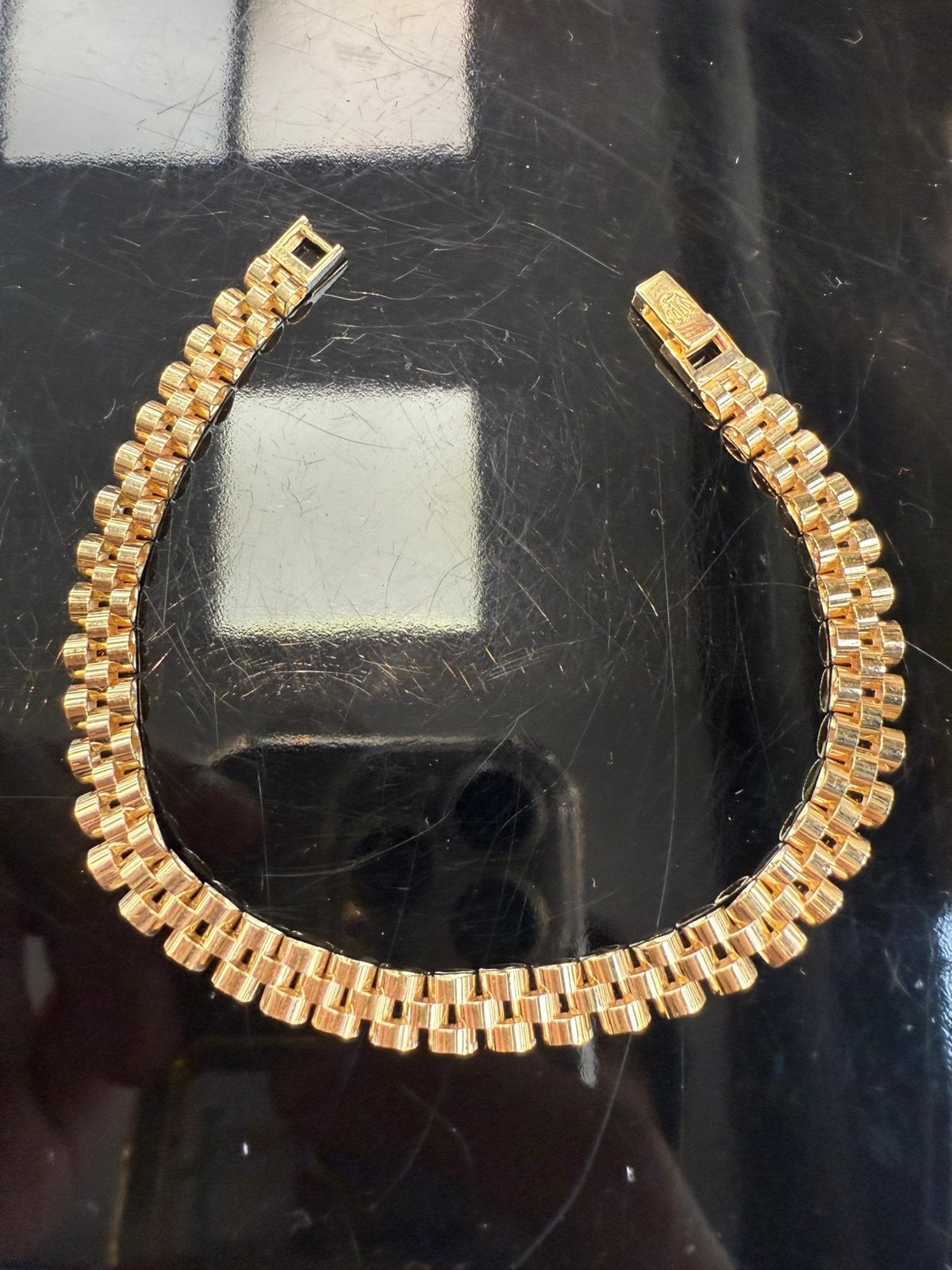 Prachtige 14k gouden Rolex design armband, Ophalen of Verzenden, Nieuw, Goud