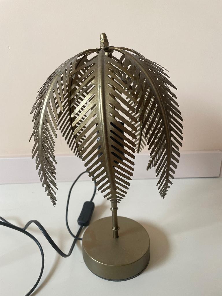 Tafellamp Palm Goud, Huis en Inrichting, Ophalen of Verzenden, Zo goed als nieuw, Minder dan 50 cm
