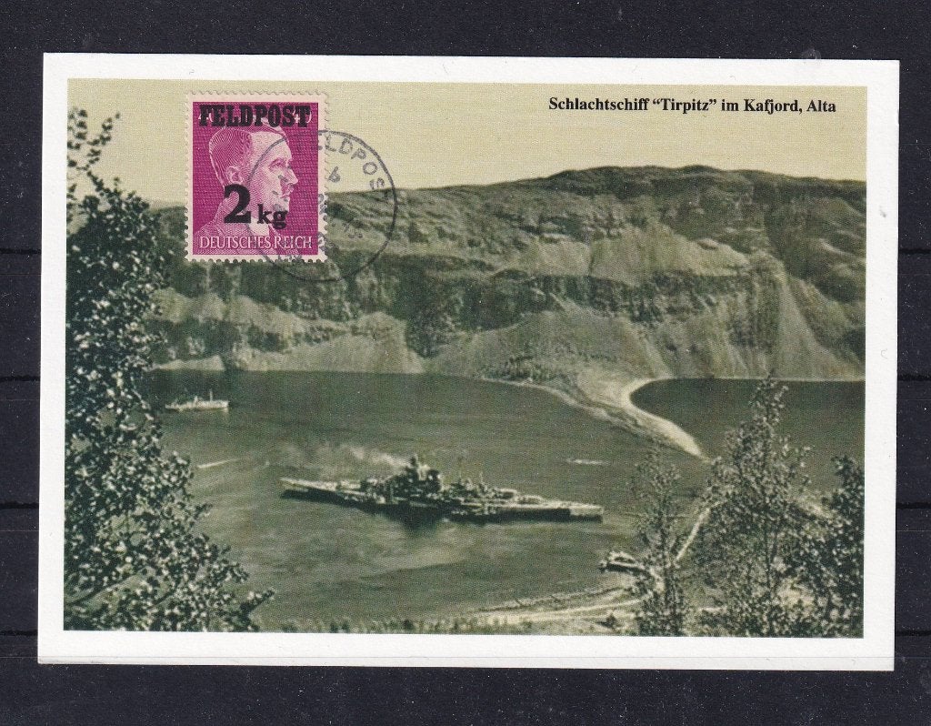 B44) 1944 Feldpost Mi nr 3 op AK €750 maakwerk, Verzenden, Duitse Keizerrijk, Gestempeld