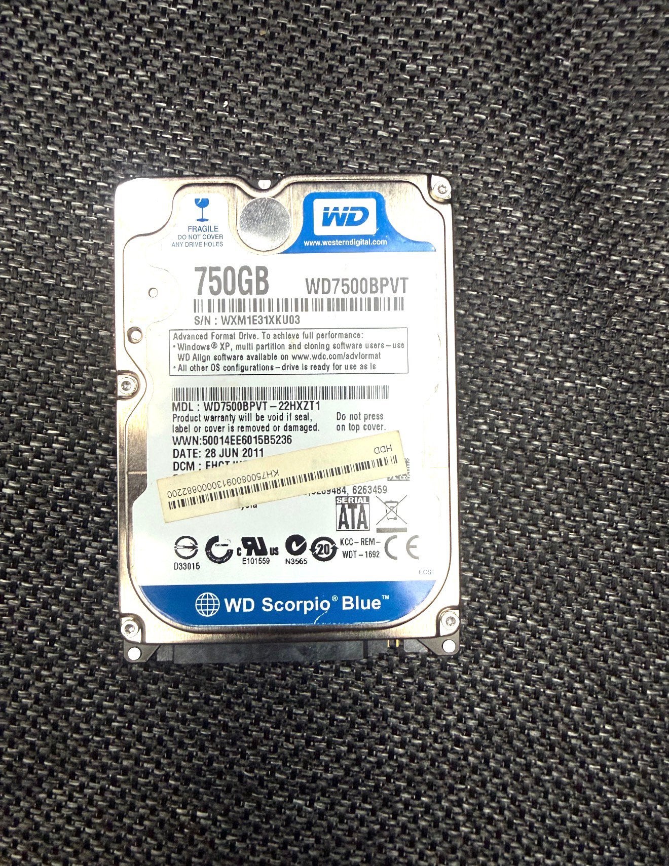 Hard diks 750gb, Computers en Software, Harde schijven, Ophalen of Verzenden, Zo goed als nieuw, Laptop
