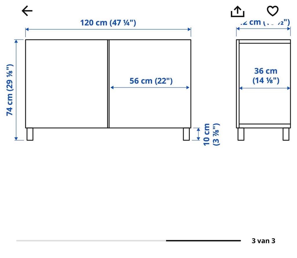 IKEA Besta kast met deuren, wit/eikenfineer 2 STUKS, Ophalen, Gebruikt