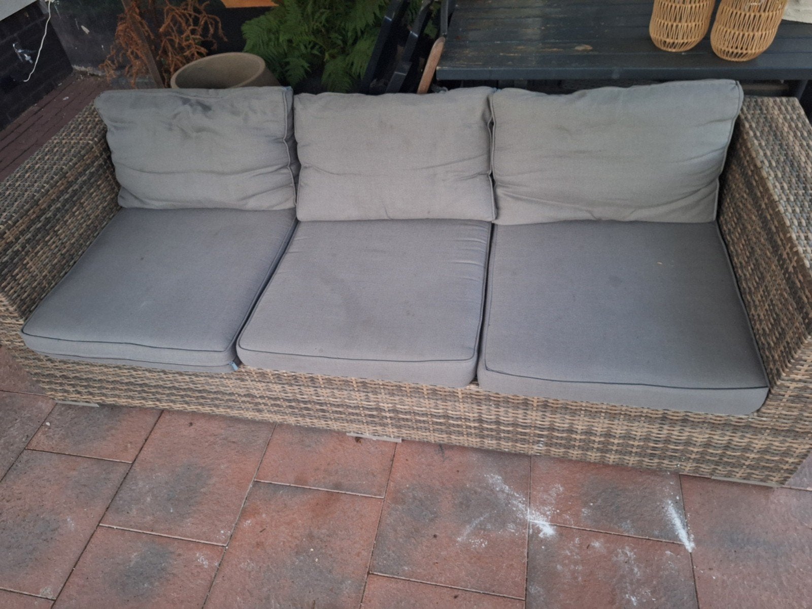 Leuke loungebank 3 personen, Tuin en Terras, Tuinbanken, Gebruikt, Wicker, Ophalen