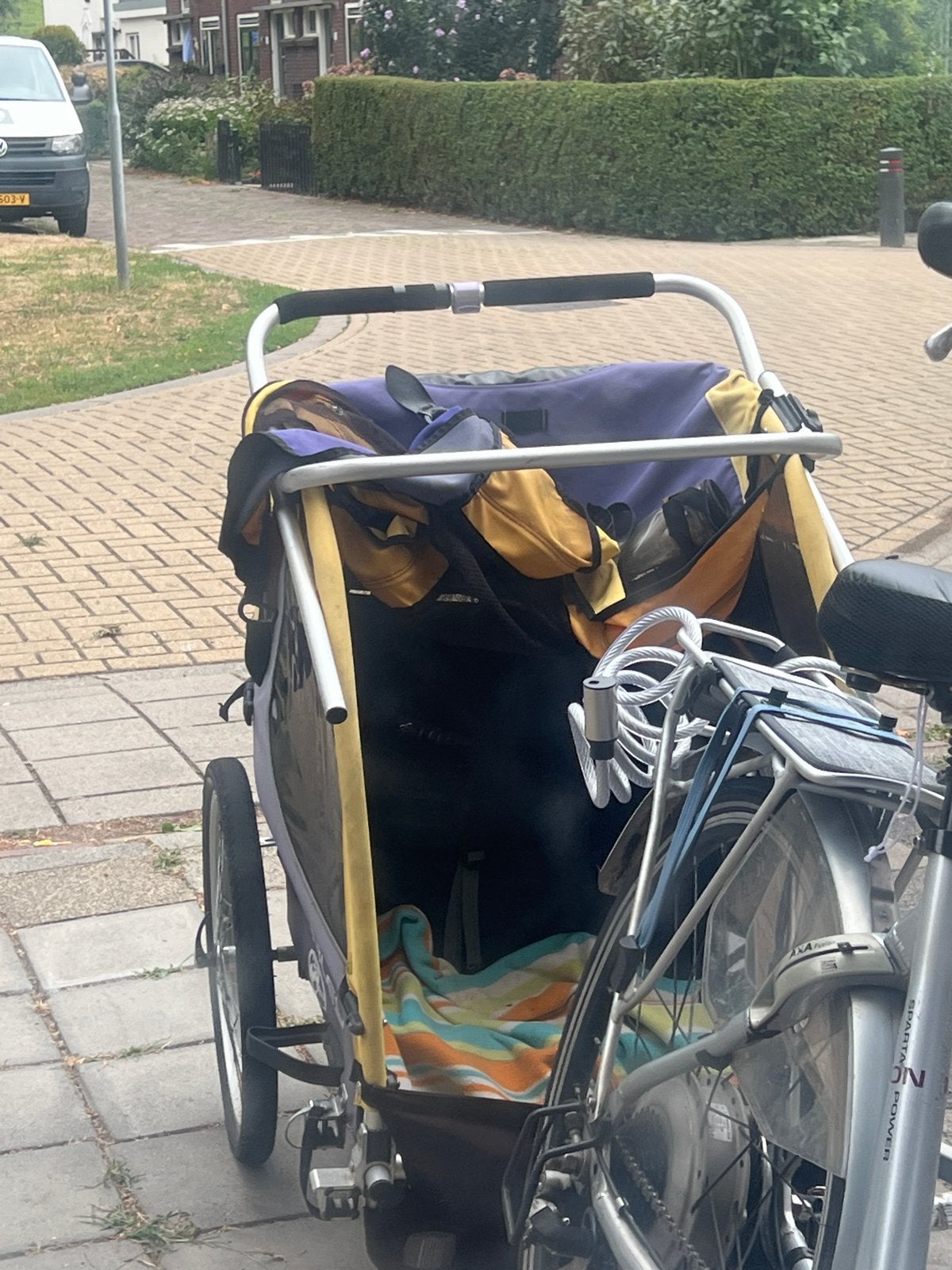Fietskar voor kinderen of bagage Kapoot!, Gebruikt, Opvouwbaar, Ophalen of Verzenden, Kinderkar