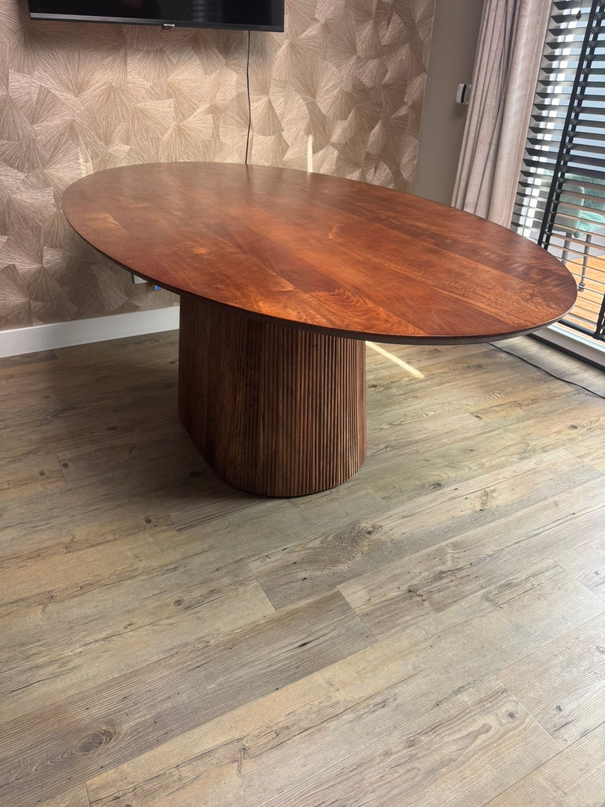 Ovale eettafel, Huis en Inrichting, Tafels | Eettafels, Ophalen, Gebruikt, 100 tot 150 cm, 150 tot 200 cm