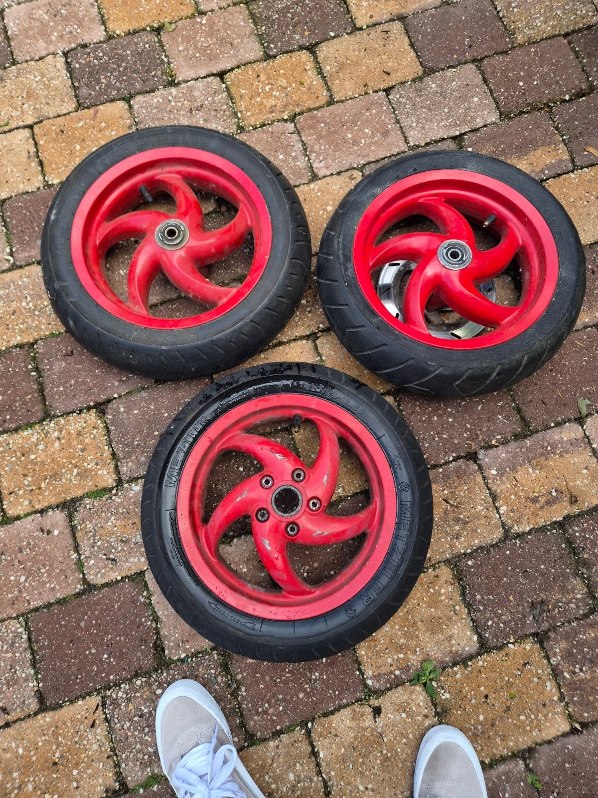 Gilera Runner velgen met banden - Set van 3, Fietsen en Brommers, Brommeronderdelen | Scooters, Gebruikt, Overige merken, Overige typen