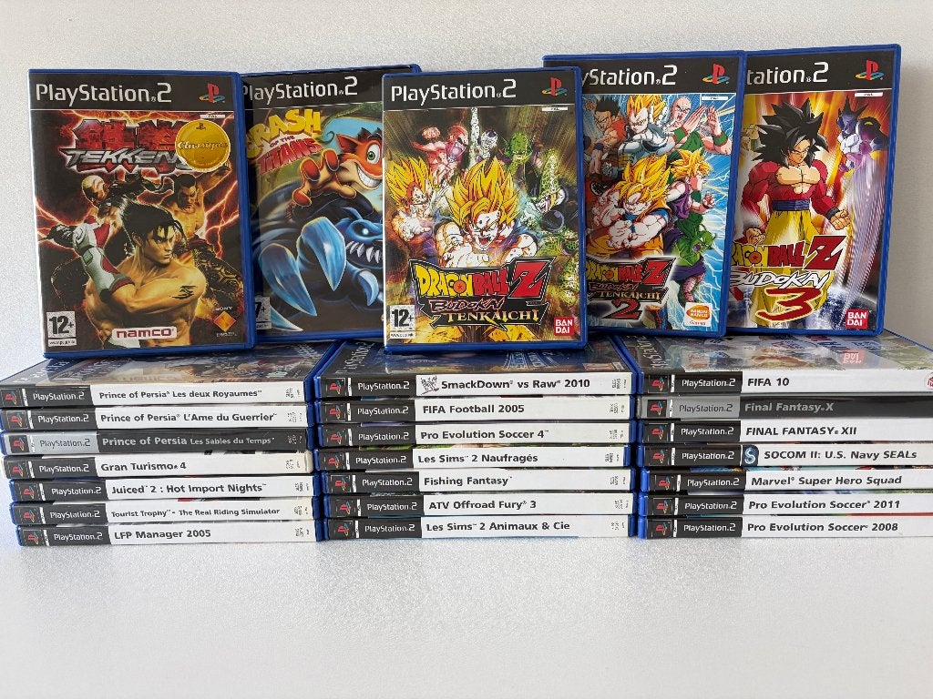 PlayStation 2 collectie + Dragon Ball Z bundel, Vechten, 1 speler, Ophalen of Verzenden, Zo goed als nieuw