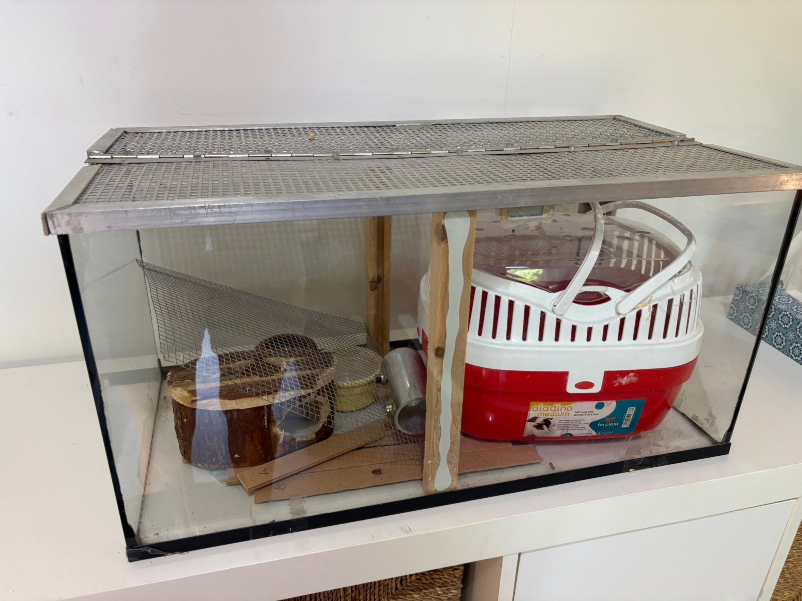 Terrarium / gerbil koppelhok incl. overige spullen, Ophalen, Zo goed als nieuw, Hok, Minder dan 60 cm