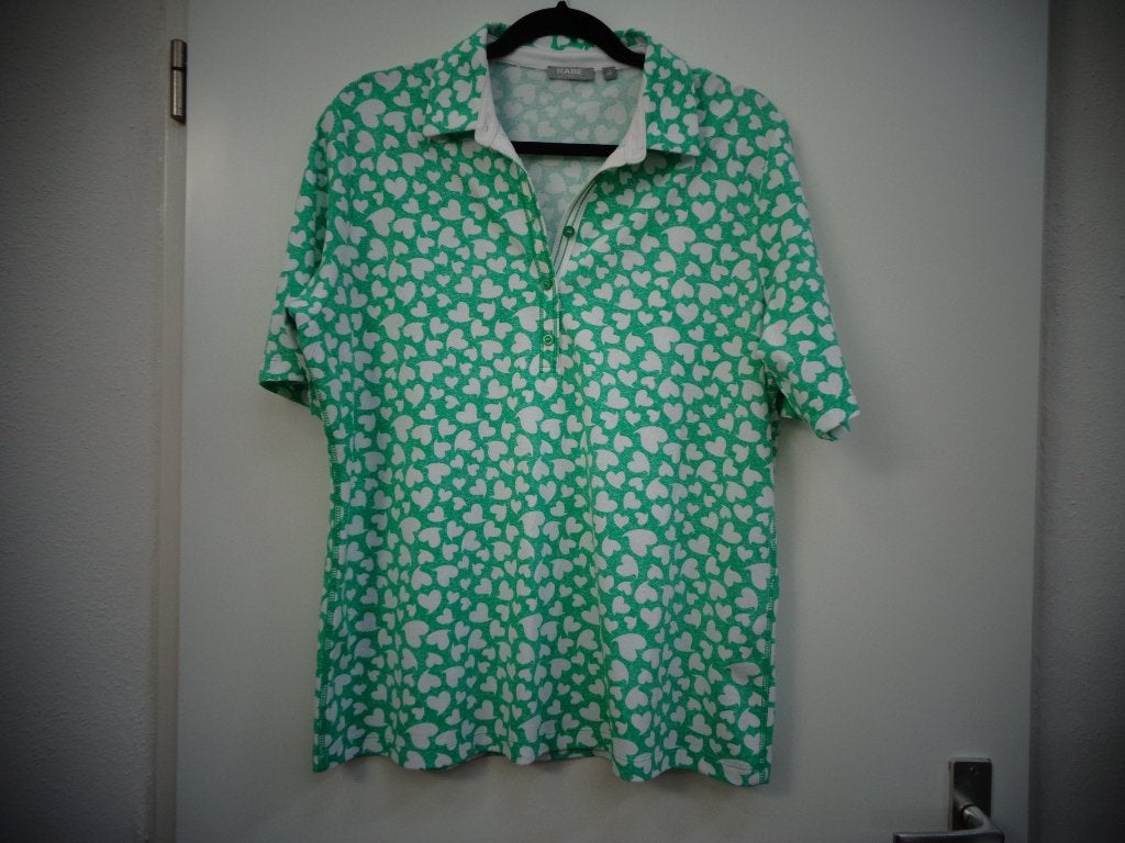 Rabe groen witte top met korte mouw, maat 46, Rabe, Maat 46/48 (XL) of groter, Ophalen of Verzenden, Zo goed als nieuw