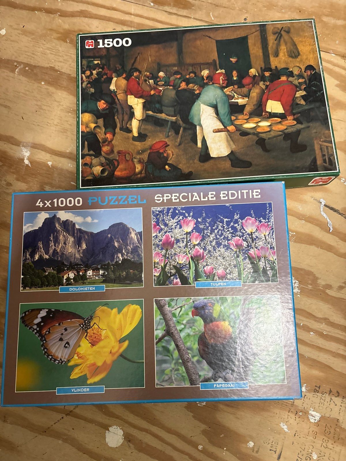 2 Legpuzzels: 1500 stukjes en 4x1000 stukjes, Ophalen, Meer dan 1500 stukjes, Gebruikt, Legpuzzel