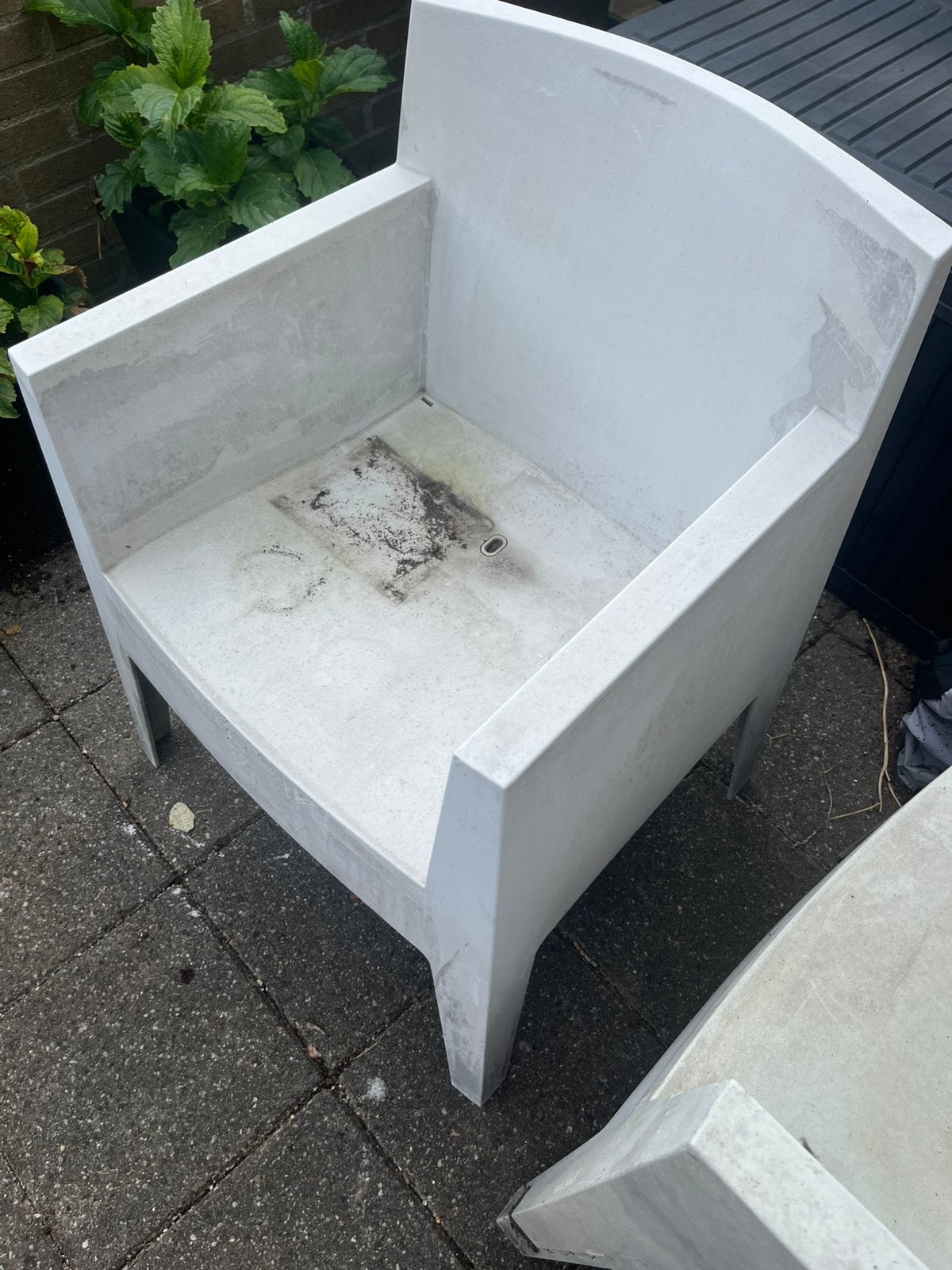 Tuinstoelen. Wit, kunststof.  Toy van Philippe Starke, Ophalen, Zo goed als nieuw, Kunststof