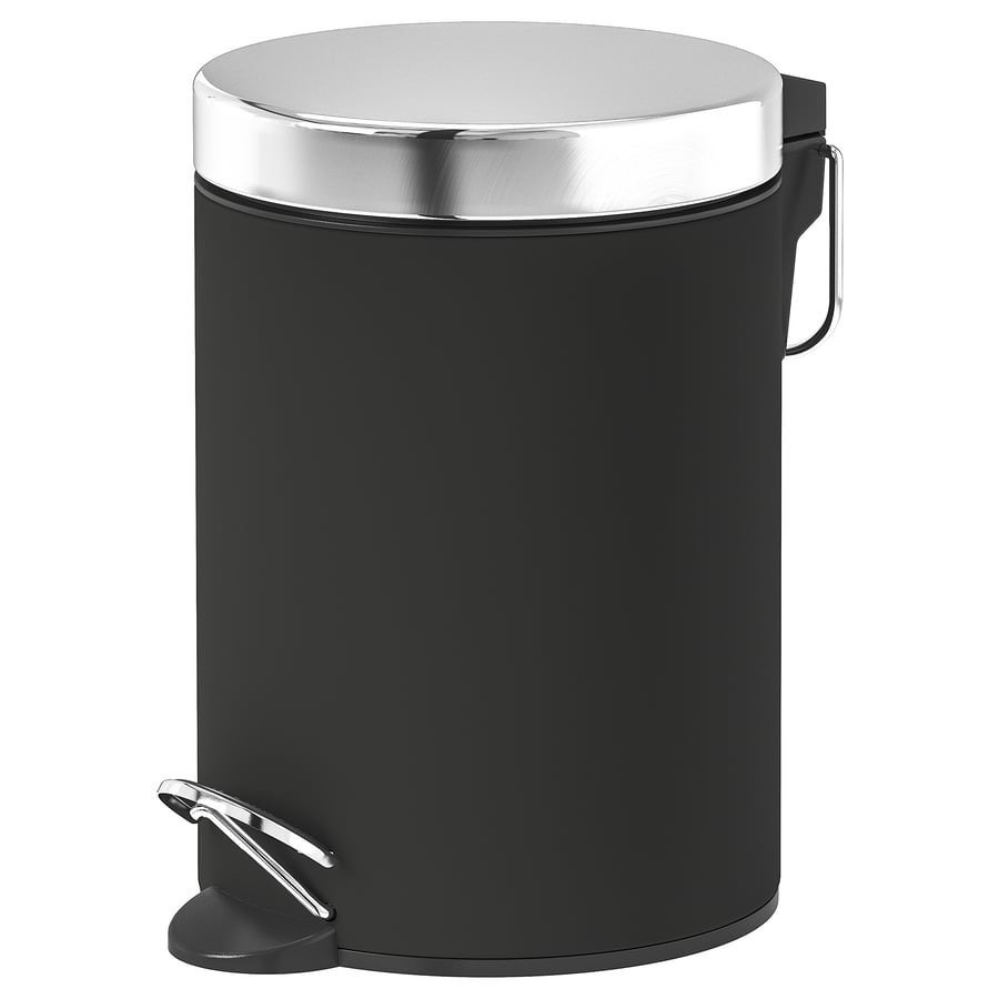 IKEA Ekoln 3l Prullenbak met Pedaal - antracite, Huis en Inrichting, Woonaccessoires | Prullenbakken, Ophalen, Gebruikt, Met pedaal