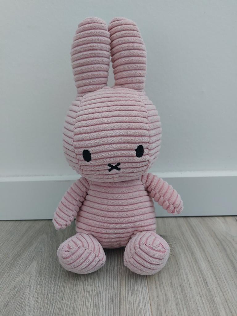 Knuffel Nijntje miffy rib corduroy roze lichtroze L1842, Ophalen of Verzenden, Zo goed als nieuw, Konijn