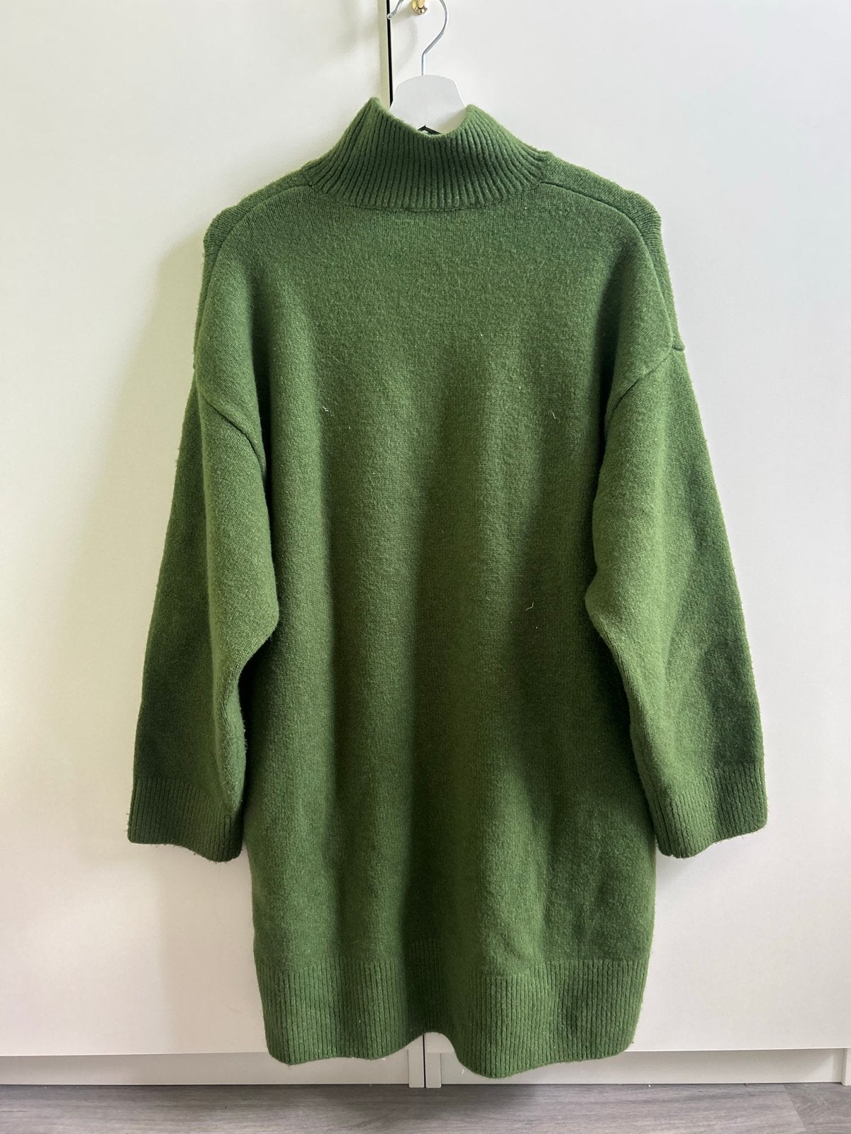 Zara Groene Gebreide Jurk Maat M, Ophalen of Verzenden, Gedragen, Maat 38/40 (M), Groen