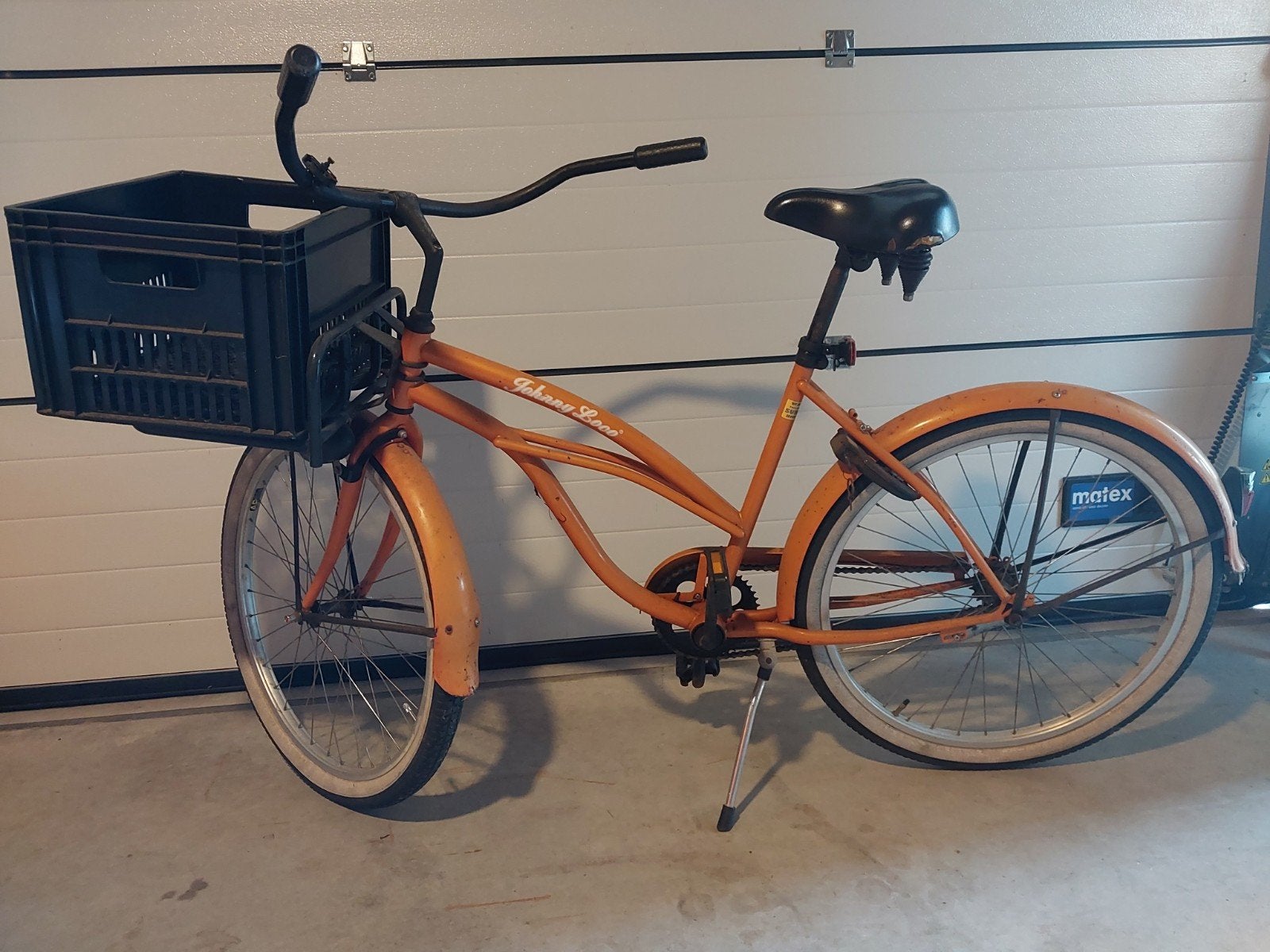 Johnny Loco fiets met voordrager en krat, Overige merken, Terugtraprem, Gebruikt, Ophalen of Verzenden