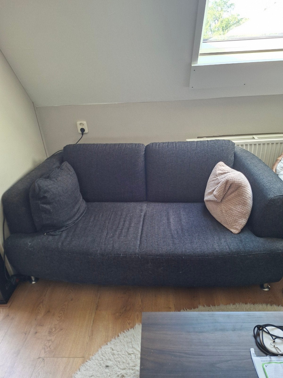 2 persoons bank zwart, Ophalen, 150 tot 200 cm, Tweepersoons, 75 tot 100 cm