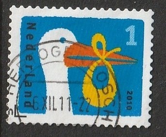 Nederland 2010 2744 Geboorte, Gest Den Bosch, Postzegels en Munten, Postzegels | Nederland, Ophalen of Verzenden, Na 1940, Gestempeld