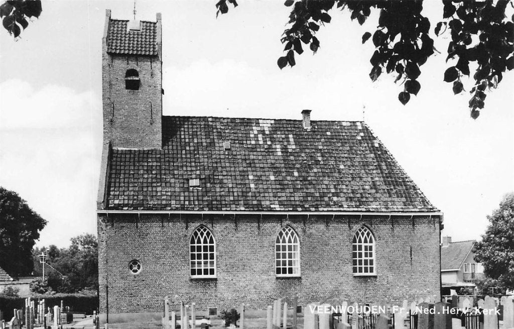 703-489-027 Veenwouden Ned Herv Kerk, Ophalen of Verzenden, Voor 1920, Friesland