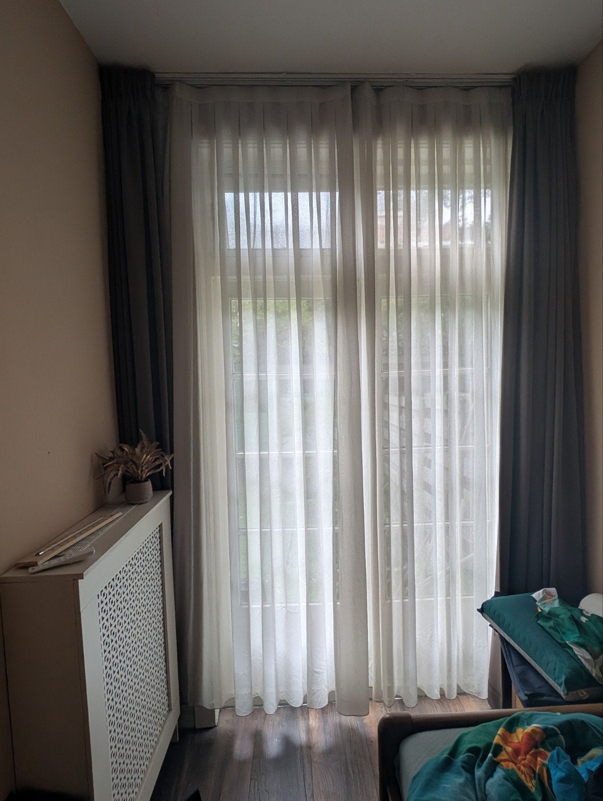 Mooie vitrage 200x270cm met runners, Vitrage, Gebruikt, Wit, Ophalen of Verzenden