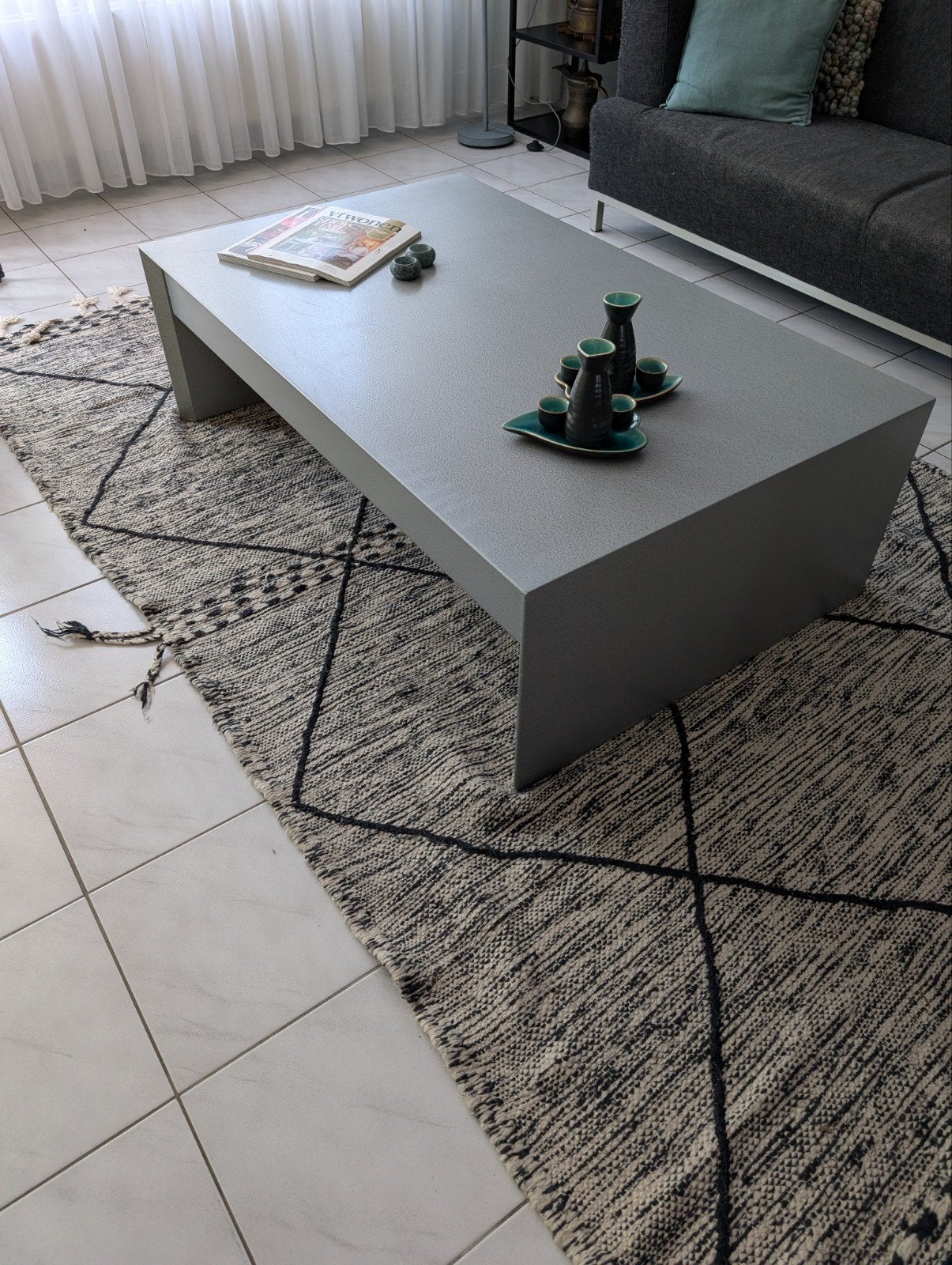 Moderne Leolux salontafel, Huis en Inrichting, Ophalen, Rechthoekig, 100 tot 150 cm, 50 tot 100 cm