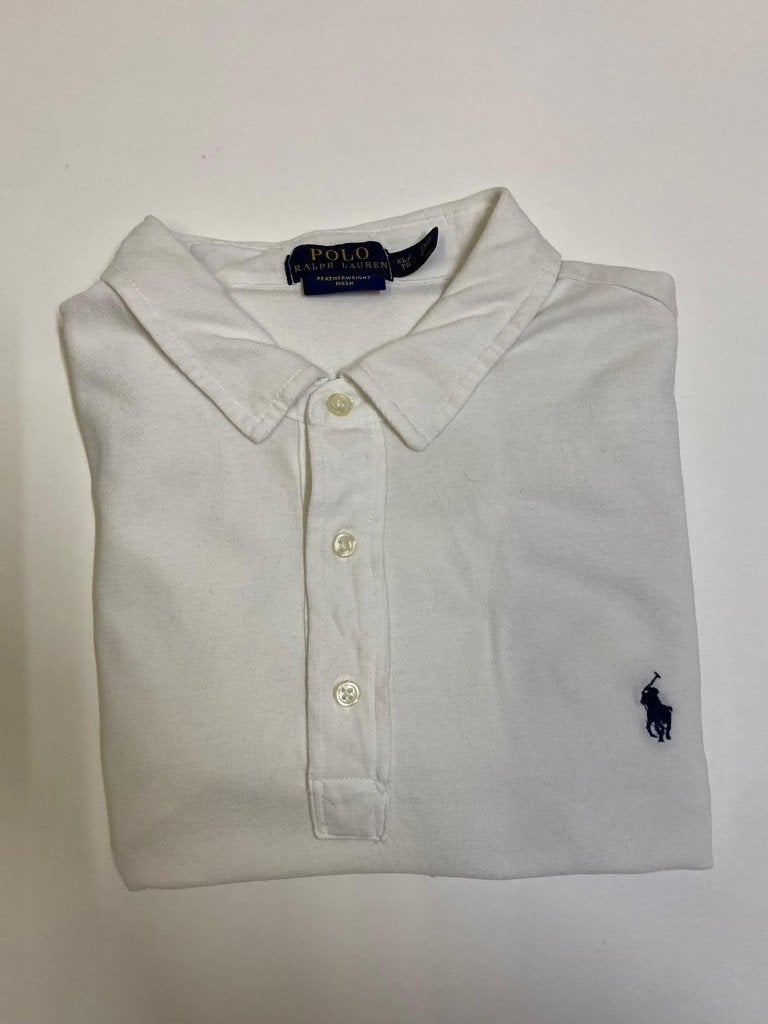 Ralph Lauren Polo – XL - White – Pony - Featherweight Mesh, Wit, Ralph Lauren, Maat 56/58 (XL), Ophalen of Verzenden