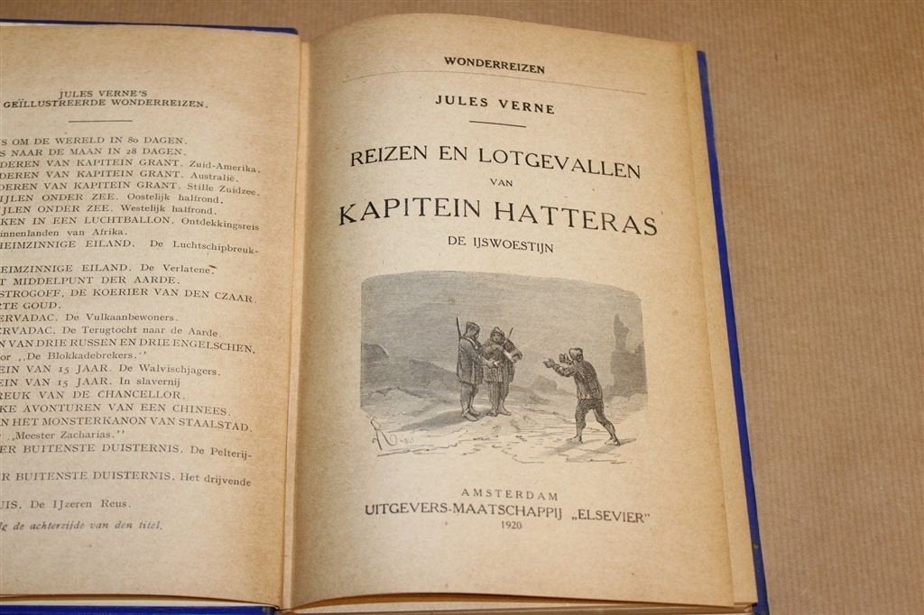 Kapitein Hatteras Deel 2 — Verne Wonderreizen Elsevier 1920, Boeken, Ophalen of Verzenden, Gelezen