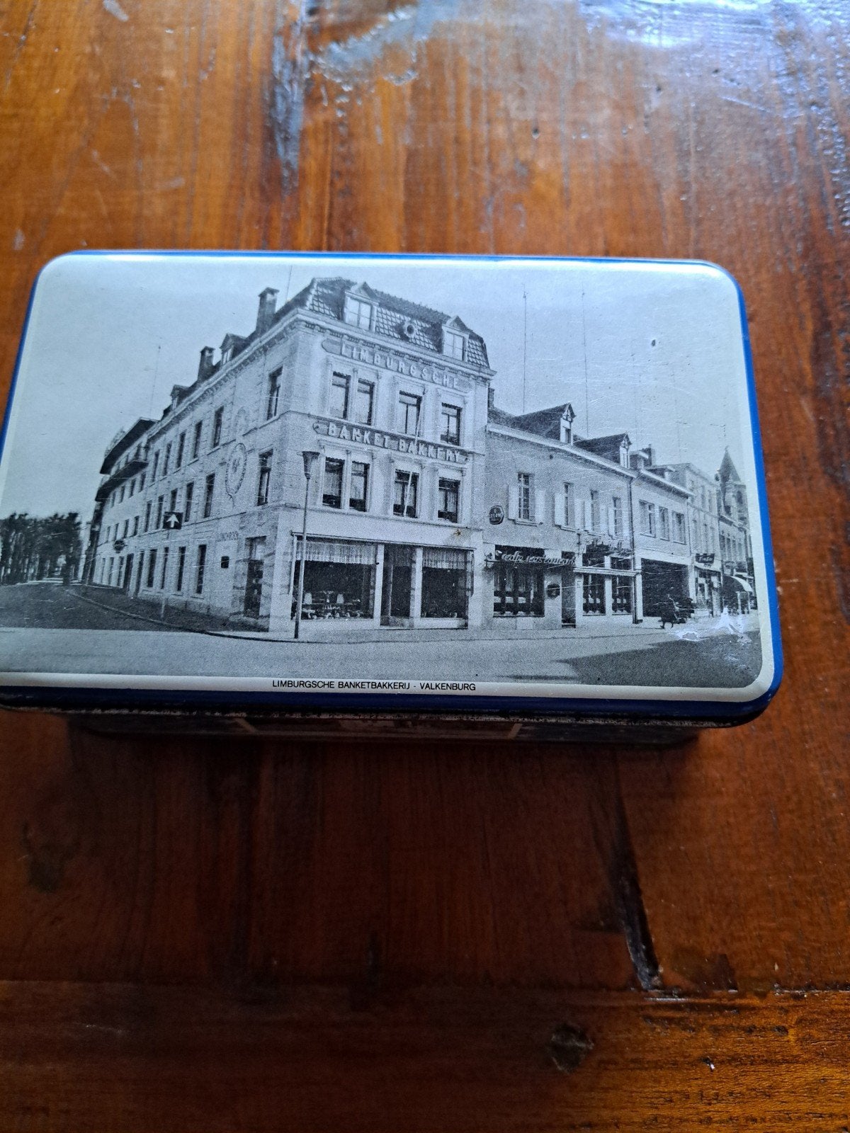 Vintage blikken trommel Valkenburg - Limburg, Verzamelen, Blikken, Ophalen of Verzenden, Gebruikt, Overige, Overige merken