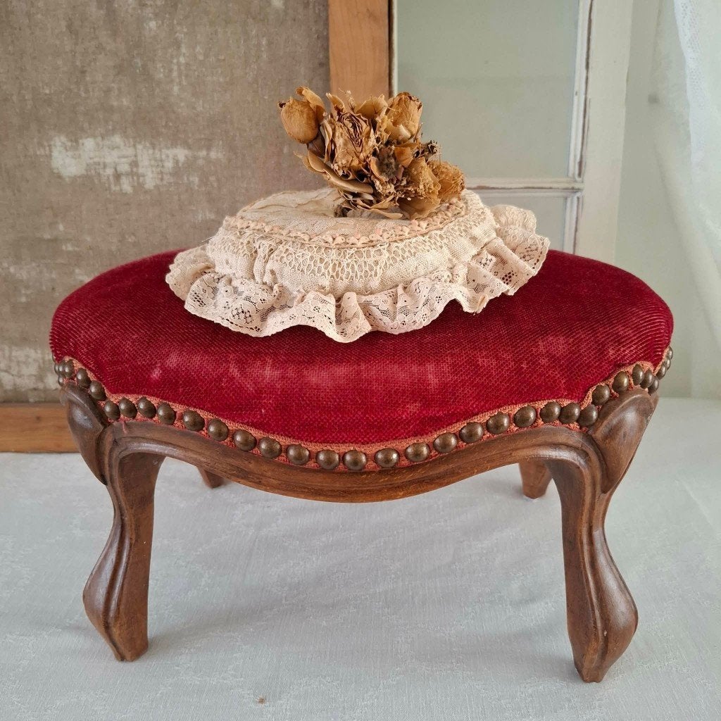 Brocante Shabby-Vintage voetenbankje., Ophalen of Verzenden