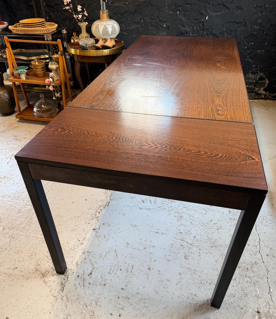 Vintage mid century XL verlengbare eettafel wenge uitschuif, Ophalen