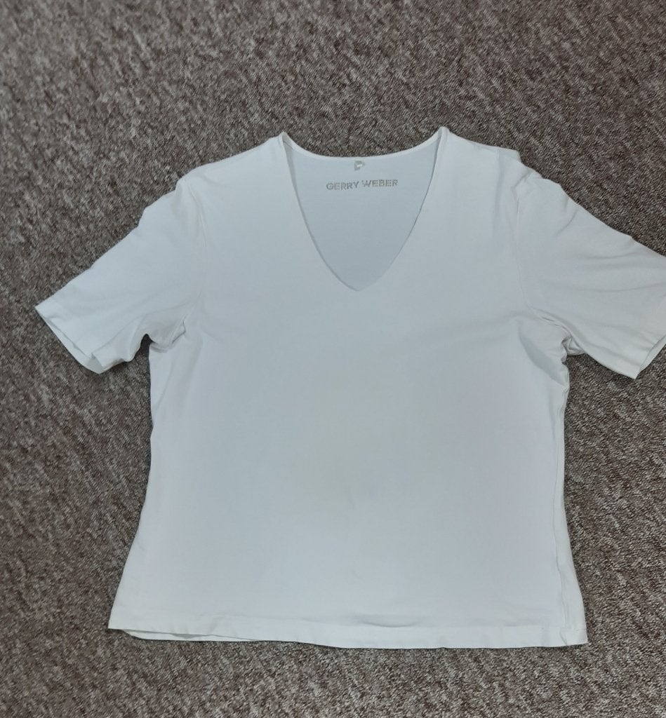 Wit shirt van Gerry Weber maat M?, Maat 38/40 (M), Wit, Ophalen of Verzenden, Zo goed als nieuw