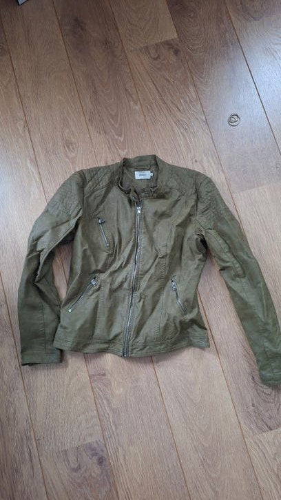 groen suède look jasje merk online maat 40, Only, Jasje, Gedragen, Groen