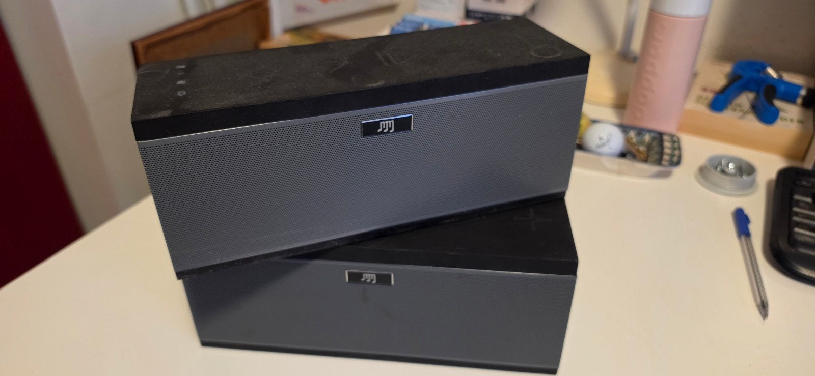 2 stereoboom speakers MR-300, Bluetooth, Ophalen, Gebruikt, Overige merken
