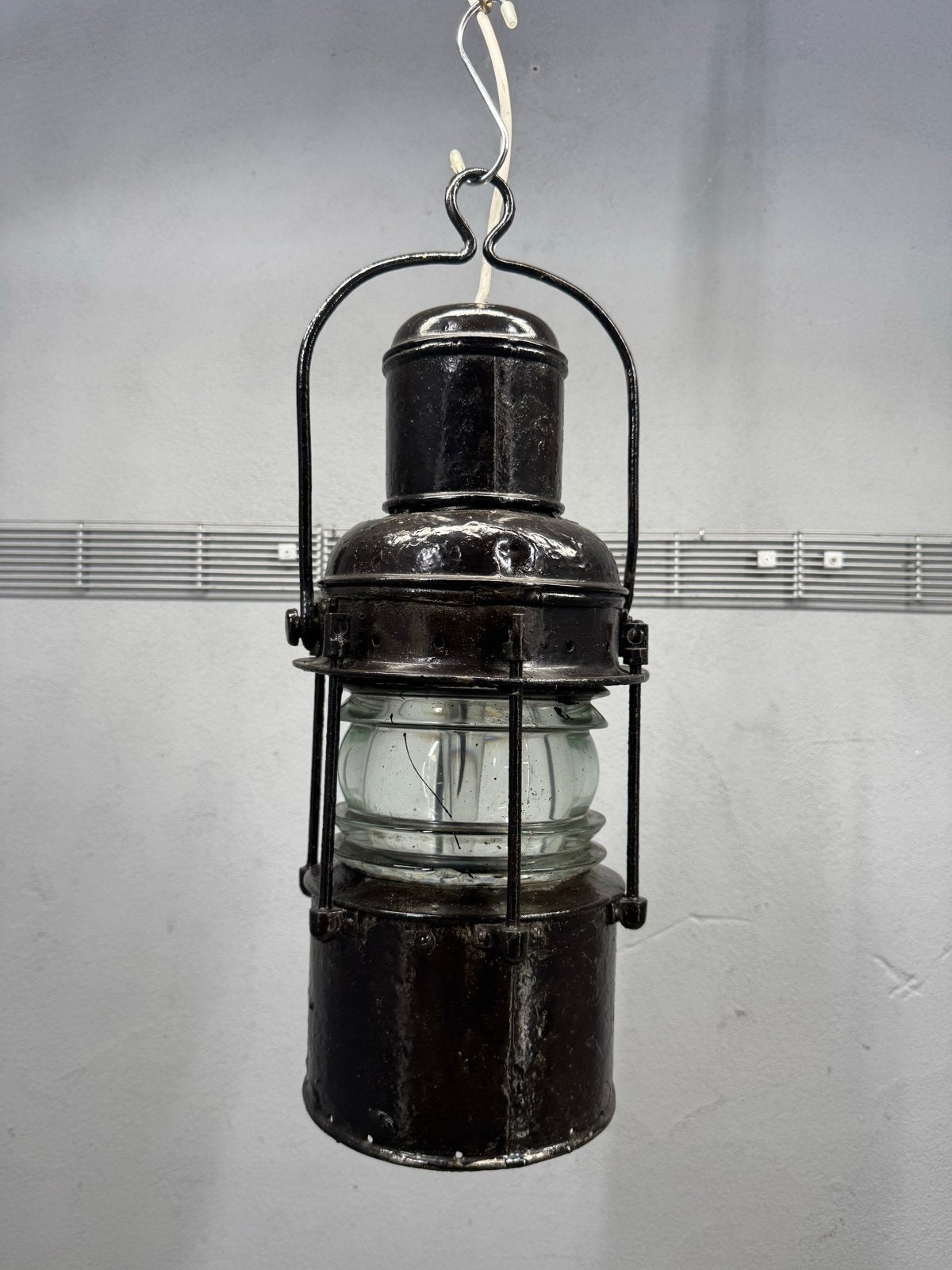 Antieke scheepslamp / ankerlicht - Gietijzer, Ophalen of Verzenden