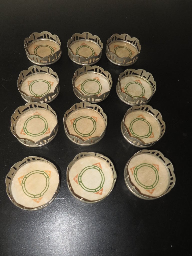Antieke Art Deco Onderzetters – Chris van der Hoef (jr. 20), Ophalen of Verzenden