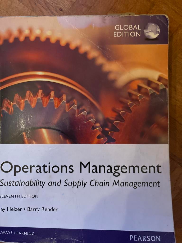Operations Management Global Edition, Boeken, Studieboeken en Cursussen, Ophalen of Verzenden, Gamma, Gelezen, HBO